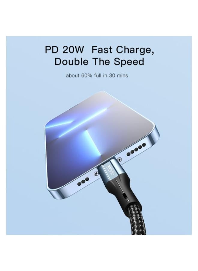 Yesido CA95 1.2m Fast Charging Type-C To Lightning Data Cable Fast Charging 3A For Mobile Phone  - Image 3