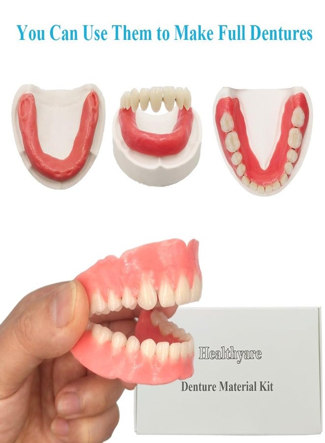 Healthyare مجموعة مواد تركيب الأسنان من هيلثي إير لإصلاح الأسنان المفقودة أو تركيب طقم أسنان كامل بنفسك، أسنان صناعية طبيعية - Image 3