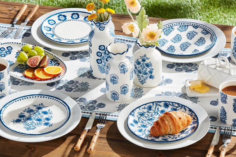 Mud Pie Blooms Print Salad Plate 8 dia - Image 4