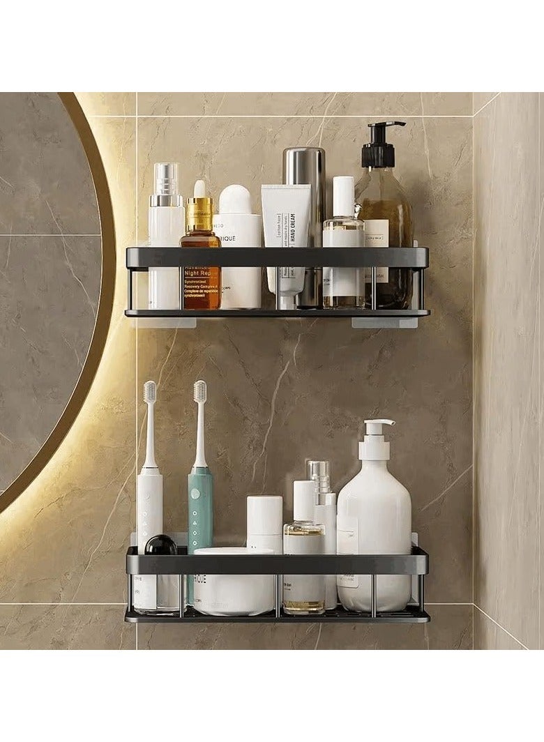 بست ستور 2 رف دش مع ملصقات لاصقه أرفف تنظيم تخزين مثبتة على الحائط للمطبخ و الحمام - Image 3