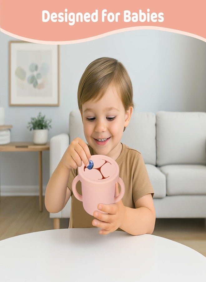 idooss Snack Containers, Silicone Food Grade Silicone Cups, Toddler Snack Container Cups with Handles and Lid for Toddlers (Color 3) - Image 5