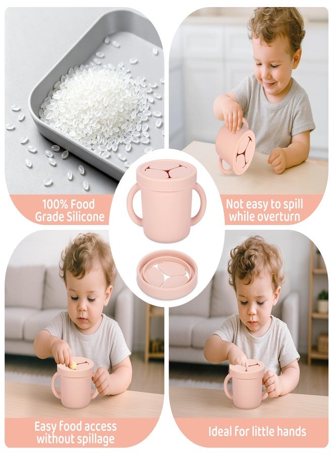 idooss Snack Containers, Silicone Food Grade Silicone Cups, Toddler Snack Container Cups with Handles and Lid for Toddlers (Color 3) - Image 4