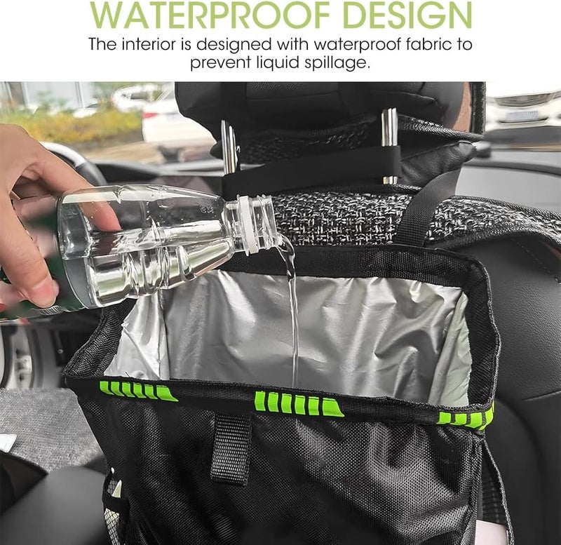 ELEPHANTBOAT Car Organizer Bag with Multi-Storage Pockets Hanging Utility Headrest Car Back Seat Organizer Waterproof Trash Can Durable Car Backseat Organizer Easy-To-Clean Car Accessories Bag - Image 4