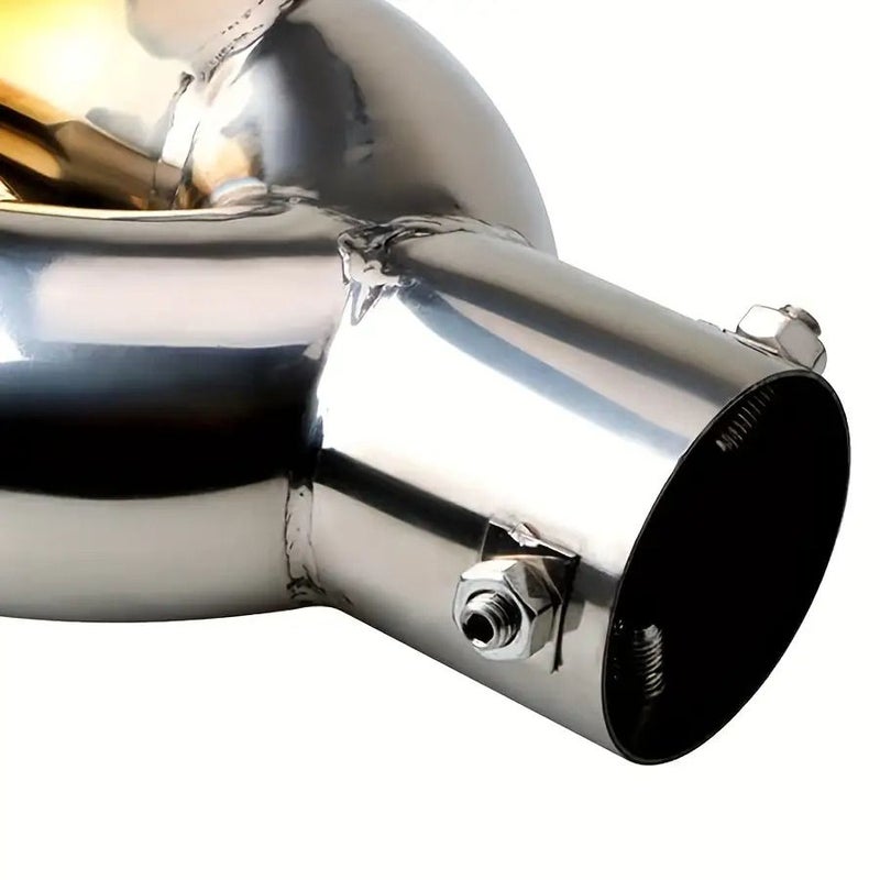 Blue 2.5 Inch Stainless Steel Dual Exhaust Tip Gold Plated Screw On - Image 5