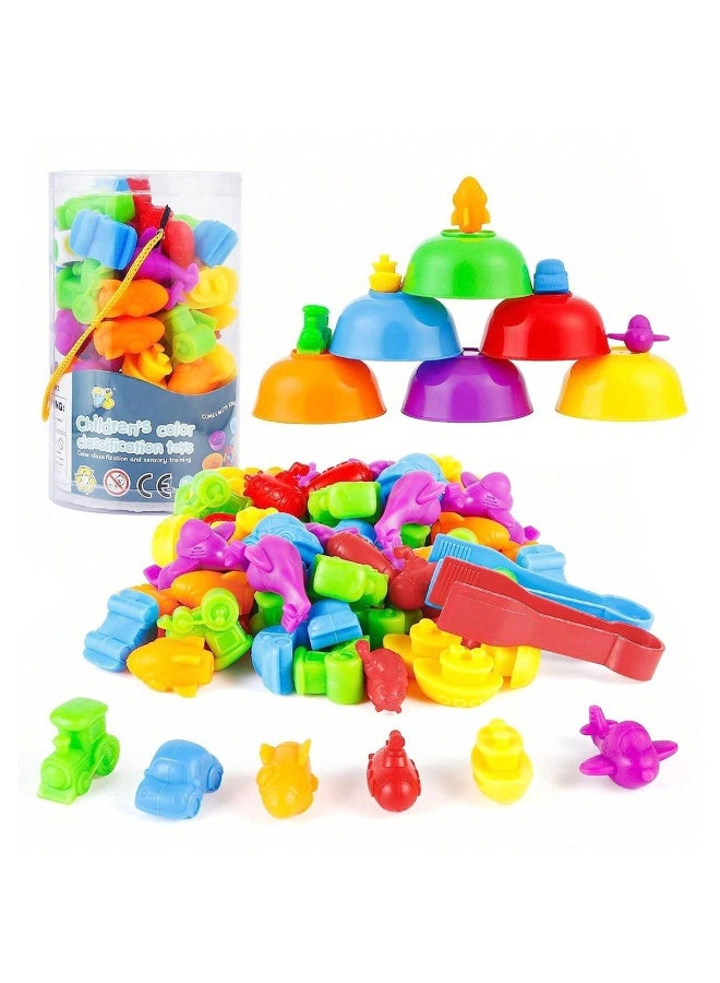 لعبة التطابق والتعرف على وسائل النقل للألعاب العدية مع ألعاب رياضيات الأطباق التصنيفية - مجموعة ألعاب تدريب الحواس، أنشطة تعليمية ما قبل المدرسة - مجموعة ألعاب تعليمية مونتيسوري مصممة لأولاد من عمر 3 سنوات فما فوق، هدية لأولاد وأولاد - لون عشوائي - Image 1