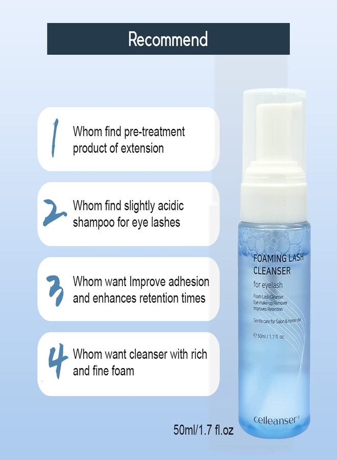 Celleanser Foaming Lash Cleanser/Wash for Extensions & Natural Lashes/Makeup bubble Remover 50ml / 1.7 fl Oz - Image 4