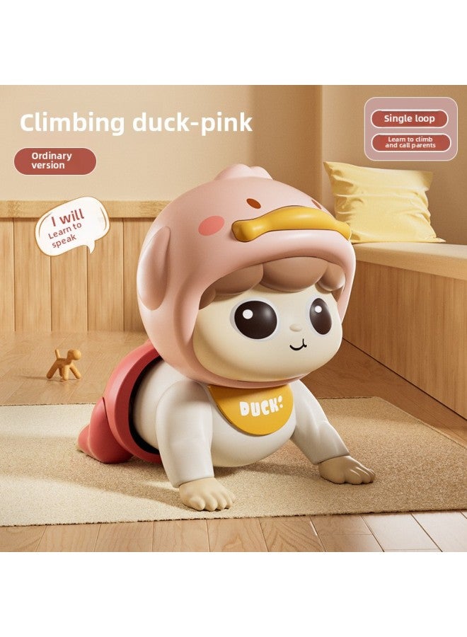 Baby Toys 0-1 Years Old Learning Crawling Guide Head-up Practice Training Puzzle Early Education Electric Baby Climbing Newborn Toys-Color:Pink-baby Climbing Basic Edition/single Loop-e-commerce Box  - Image 1
