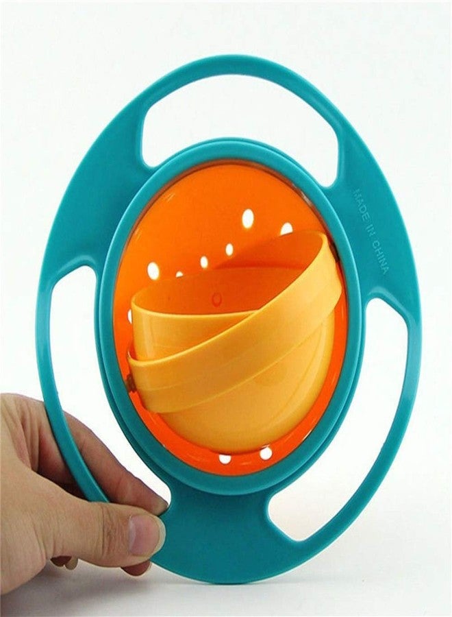 ESH7 Gyro Bowl Funny 360 Degree Rotate Spill-Proof Bowl with Lid Feeding Without Mess (Blue) - Image 4
