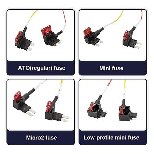 FITCAMX Fuse Box Cable Hardwire Kit, 4 in 1 ATO (Regular), Mini, Micro, Low-Profile Mini, 2Pcs Each - Image 3