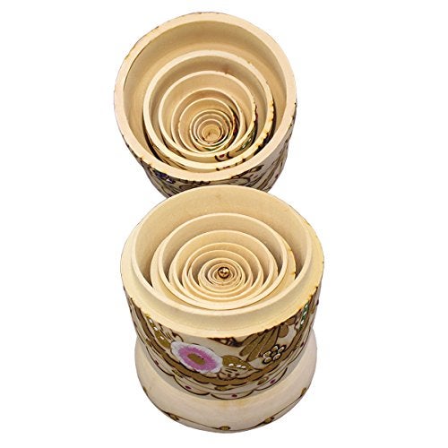 Moonmo 10pcs Golden Flower Fairy with Bird Handmade Wooden Russian Nesting Dolls Matryoshka Wooden Toys - Image 4