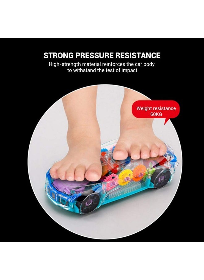 Brand Conquer - Brand Conquer 3D Transparent Car with 360 Degree Rotation | Gear Simulation Mechanical Car Toy with Light & Sound for Kids - Image 1
