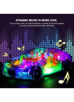 Brand Conquer Brand Conquer 3D Transparent Car with 360 Degree Rotation | Gear Simulation Mechanical Car Toy with Light & Sound for Kids  - Image 5