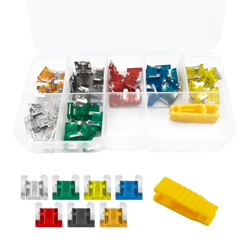 DWARFOO 70 Pcs Standard Fuse Assortment Kit 5A 7.5A 10A 15A 20A 25A 30A Mini Colorful Insert Fuses for Car Boat Truck SUV Automotive - Image 1