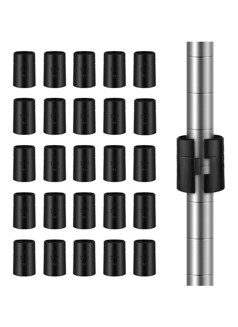 Plastic Wire Shelving Shelf Lock Clips, Black Post Shelving Split Sleeves, for 1" Diameter Shelving Sleeves Replacements, Wire Shelf Storage Rack Adjustable Shelves Replace Clips (20 Pairs)