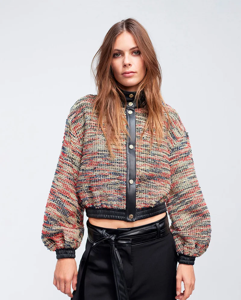 Lola Casademunt Tweed bomber jacket
