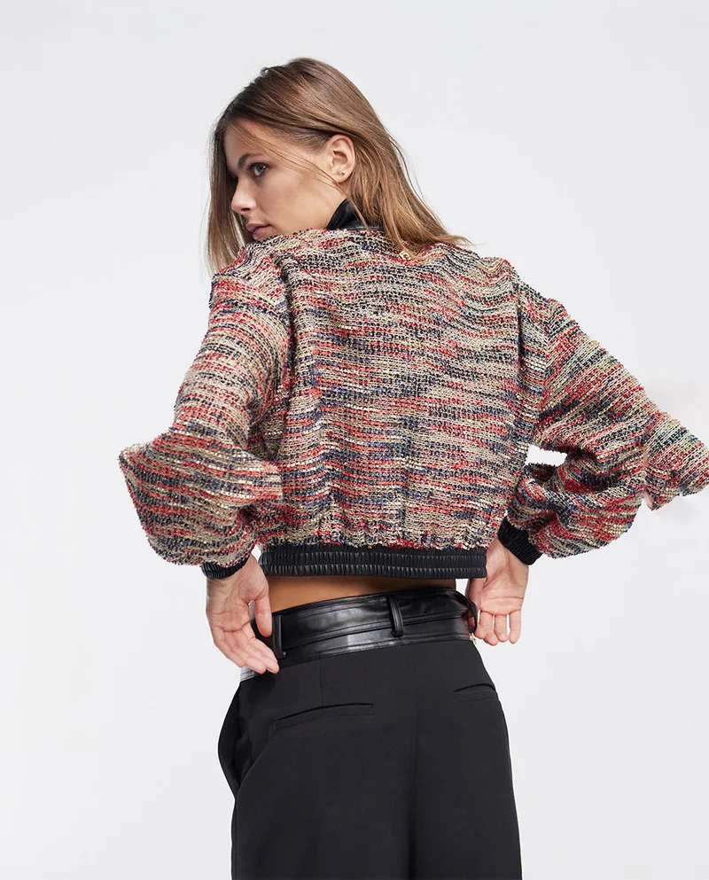 Lola Casademunt Tweed bomber jacket