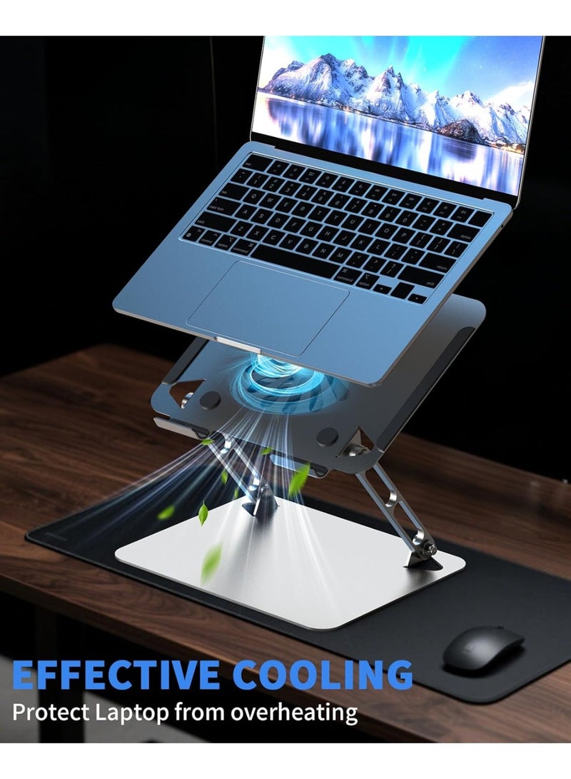 Laptop Cooling Pad with Upgraded Low-Noise Fan & USB 3.0 Hubs – Ventilated Adjustable Ergonomic Laptop Cooler & Stand for Daily Use - Image 2