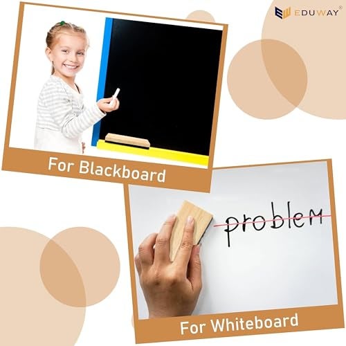 Eduway Premium Non-Magnetic Whiteboard/Chalkboard Wooden Duster Eraser | Perfect Clean for Blackboard & Durable | Ideal for Teacher, Office, School, and Home | Pack of 1 - Image 5