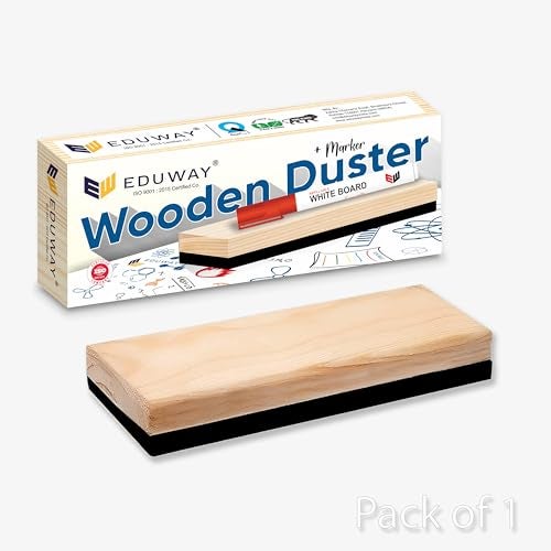 Eduway Premium Non-Magnetic Whiteboard/Chalkboard Wooden Duster Eraser | Perfect Clean for Blackboard & Durable | Ideal for Teacher, Office, School, and Home | Pack of 1 - Image 1