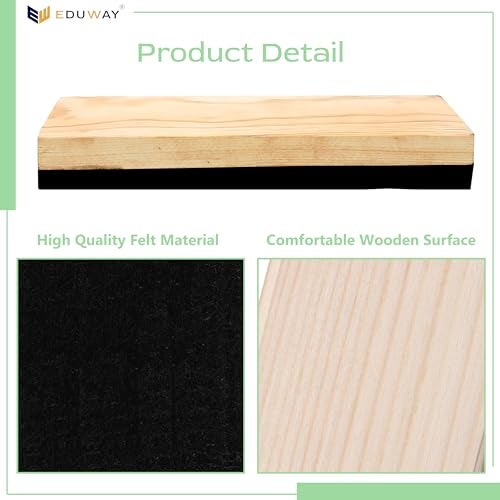 Eduway Premium Non-Magnetic Whiteboard/Chalkboard Wooden Duster Eraser | Perfect Clean for Blackboard & Durable | Ideal for Teacher, Office, School, and Home | Pack of 1 - Image 3