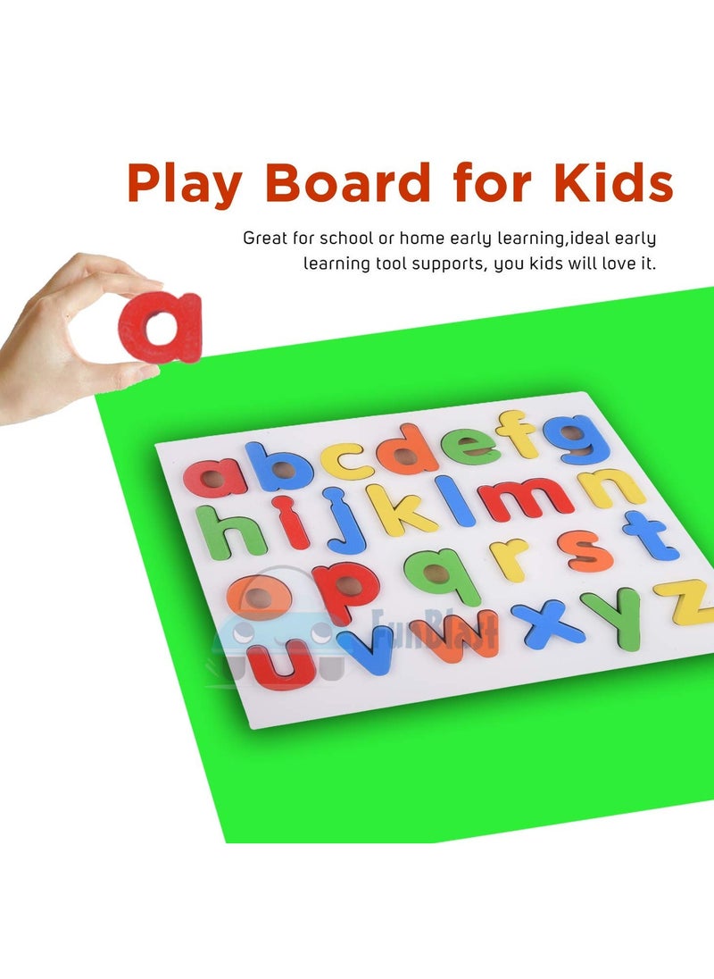 Generic FunBlast 3D Wooden Learning Small Letters Alphabets Board for Kids Learning Toy for Kids – (Multicolor; Pack of 1)  - Image 4