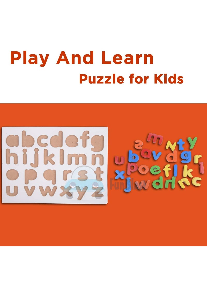 Generic FunBlast 3D Wooden Learning Small Letters Alphabets Board for Kids Learning Toy for Kids – (Multicolor; Pack of 1)  - Image 5