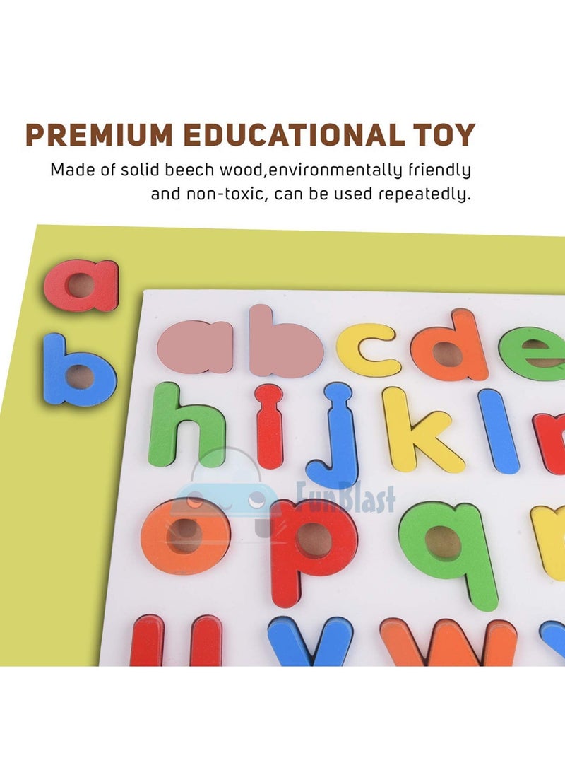 Generic FunBlast 3D Wooden Learning Small Letters Alphabets Board for Kids Learning Toy for Kids – (Multicolor; Pack of 1)  - Image 3