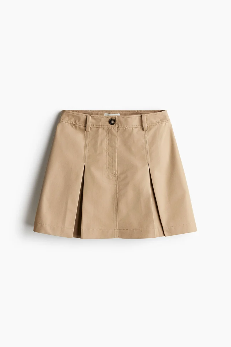 H&M Pleated Twill Skirt