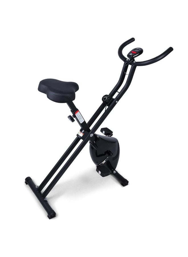 Spall Foldable Exercise Bike with Waist Twister, Adjustable Resistance, LCD Monitor, Height Adjustable Seat, Compact Indoor Fitness Bike for Home Cardio Workout, Weight Loss and Full Body Exercise - Image 1