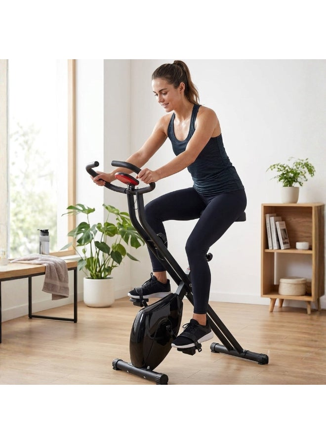 Spall Foldable Exercise Bike with Waist Twister, Adjustable Resistance, LCD Monitor, Height Adjustable Seat, Compact Indoor Fitness Bike for Home Cardio Workout, Weight Loss and Full Body Exercise - Image 3