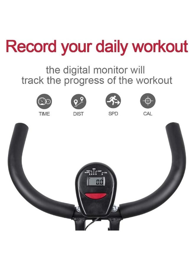 Spall Foldable Exercise Bike with Waist Twister, Adjustable Resistance, LCD Monitor, Height Adjustable Seat, Compact Indoor Fitness Bike for Home Cardio Workout, Weight Loss and Full Body Exercise - Image 4