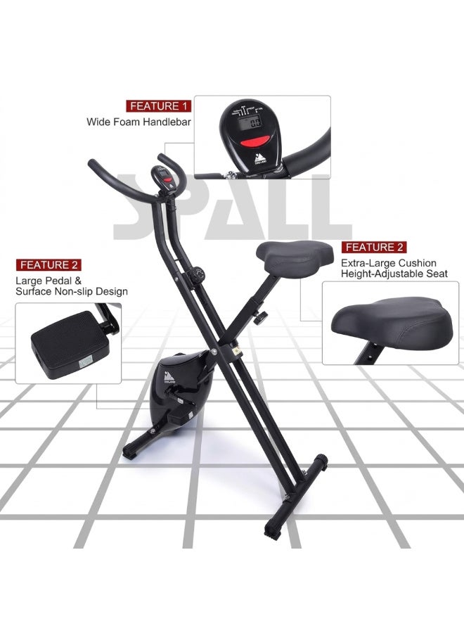 Spall Foldable Exercise Bike with Waist Twister, Adjustable Resistance, LCD Monitor, Height Adjustable Seat, Compact Indoor Fitness Bike for Home Cardio Workout, Weight Loss and Full Body Exercise - Image 5
