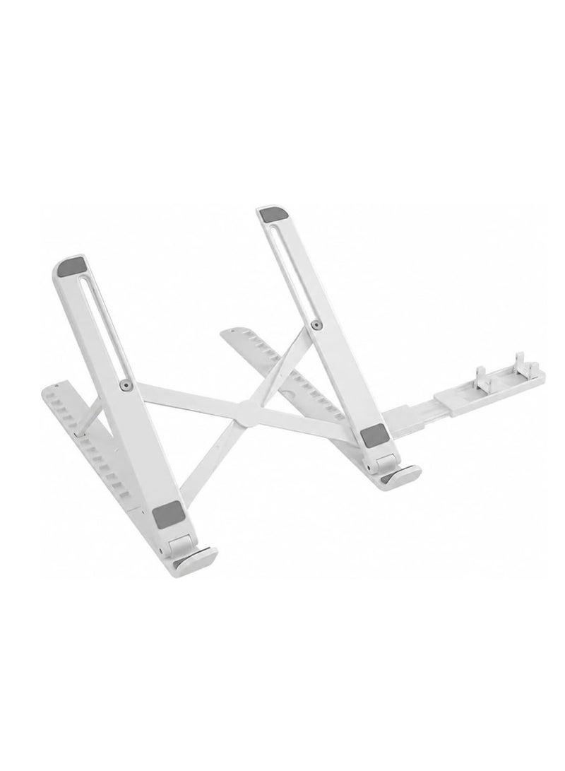 Laptop Stand for Desk, ABS, Adjustable Foldable Portable Riser with Phone Holder, Ergonomic, for MacBook, iPad, and 11-17 Inch Notebooks