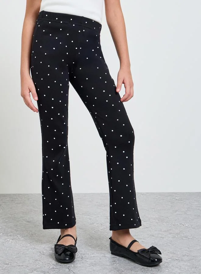 ستايلي Teen Girls Dot Print Flared Leggings