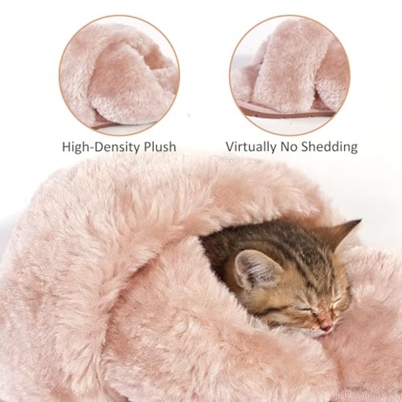 Crazy Lady Women's Fuzzy Fluffy House Slippers Cute Plush Memory Foam Shoes Cross Band Indoor Outdoor Open Toe Sandals - Image 5