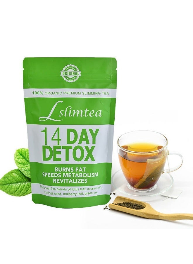 Original شاي فقدان الوزن العضوي لمدة 14 يومًا: يعزز هضم الدهون وامتصاصها، يساعد في حركة الأمعاء، يدعم صحة المعدة، يساعد في الهضم، يقلل من تراكم الدهون في البطن - Image 1