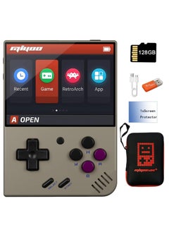 Miyoo Miyoo Mini Plus Handheld Game Console, with Dedicated Storage Case, 3.5 Inch IPS 640x480 Screen, 64G/128G TF Card with 10,000+ Games, 3000mAh 7+Hours Battery, Support Wireless Network (Grey 128G)  - Image 1