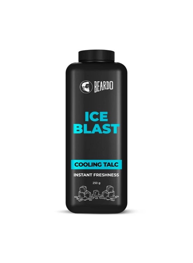 Beardo Ice Blast Cooling Talc tick Instant cooling after effect ​ tick Controls sweat production tick Long lasting freshness all day tick Cools without drying - Image 1