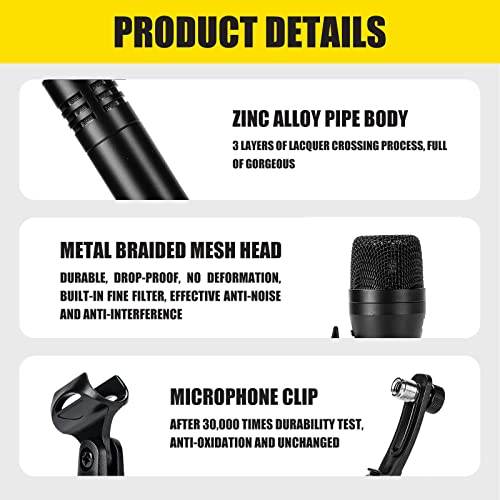 Audio Array AM-K1 Instrument Drum Microphone Kit | Stage Performance & Professional Studio Recording Quality | 1 Kick Drum Mic, 2 Tom Mics, 2 Overhead Condenser Mics with Standard Mounting Accessories - Image 5