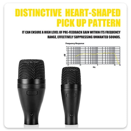 Audio Array AM-K1 Instrument Drum Microphone Kit | Stage Performance & Professional Studio Recording Quality | 1 Kick Drum Mic, 2 Tom Mics, 2 Overhead Condenser Mics with Standard Mounting Accessories - Image 3