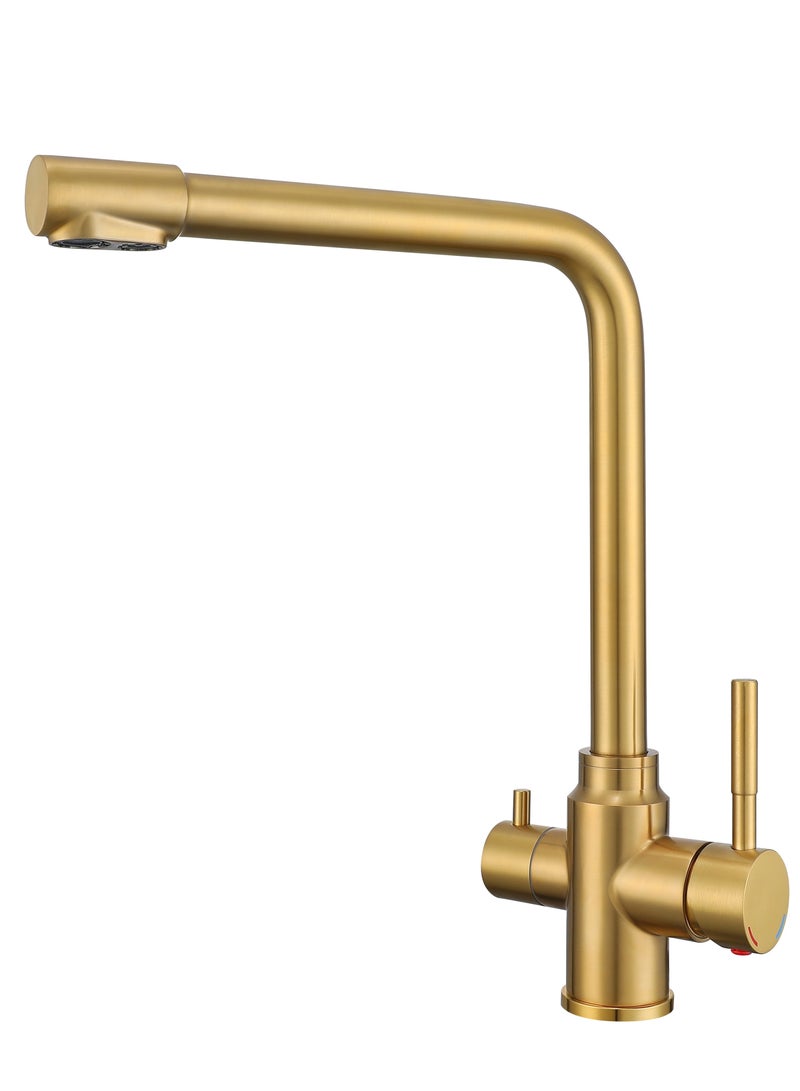 NANAO Kitchen Faucet, 304 Stainless Steel Dinking Water Faucet for Kitchen Sink, PVD Gold - Image 1