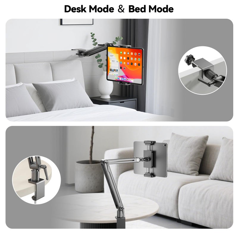 Feising Portable Monitor Stand Desk Holder- Large Clamp support up to 12.9 14.6 15.6 18.5 inch 360Â° Rotating Base Swivel Tall Desk Arm Mount for iPad Pro/Mini/Air/Surface Strong Bearing Weight over 5.5lbs - Image 4