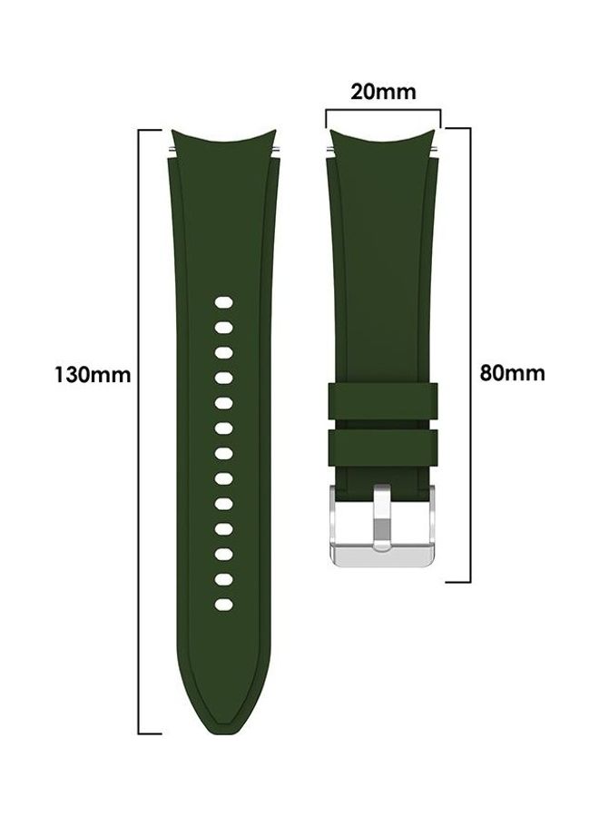 NIBEMINENT Silicone Replacement Strap Watchband For Samsung Galaxy Watch4 Classic 42mm Green - Image 3