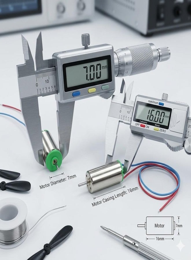SP Electron DC 3.7V 716 7x16mm Micro Coreless Motor with Propeller High-Speed Mini Drones (4 Motors + 4 Propeller) - Image 2
