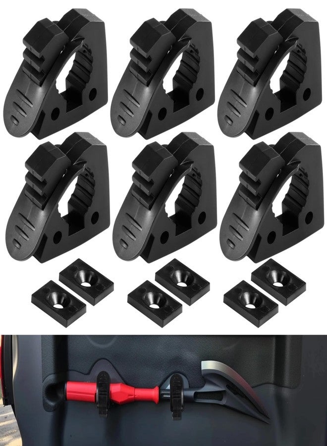 Homaisson 6 Pcs Quick-Release Rubber Clamps, Adjustable Mount Brackets for 1-1/7” to 1-3/7” Diameter Tools, Shovel Holders, Universal Rubber Clamp Mount Kit for Trucks, ATVs, RVs - Image 1