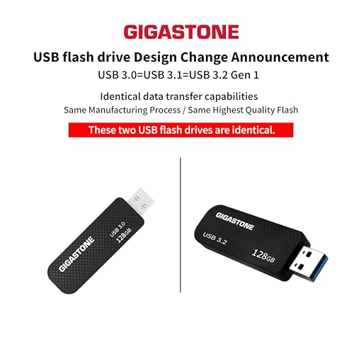 Gigastone Z30 128GB USB3.0 Flash Drive, Capless Retractable Design Pen Drive, Carbon Fiber Style, Reliable Performance & Durable - Image 2
