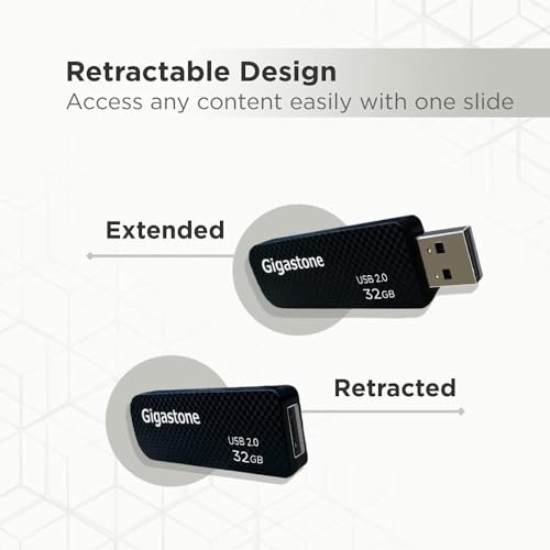 Gigastone Z30 128GB USB3.0 Flash Drive, Capless Retractable Design Pen Drive, Carbon Fiber Style, Reliable Performance & Durable - Image 4