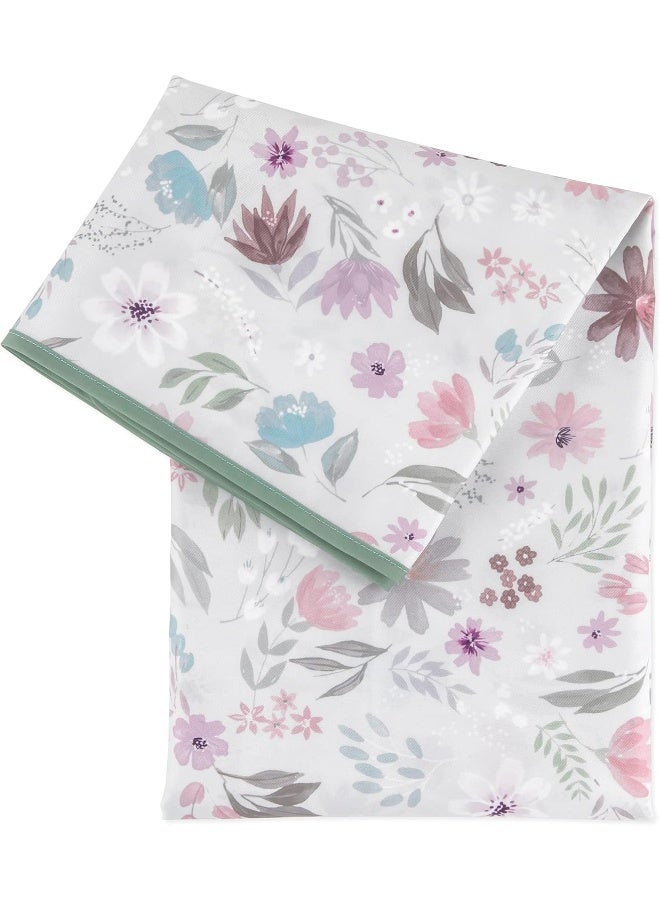 Bumkins Baby Splat Mat for High Chair, Waterproof Reusable Cloth for Eating, Arts and Crafts, Playtime - Babies Toddlers Floor or Table Cover, 42x42in Fabric, Floral Gray - Image 1