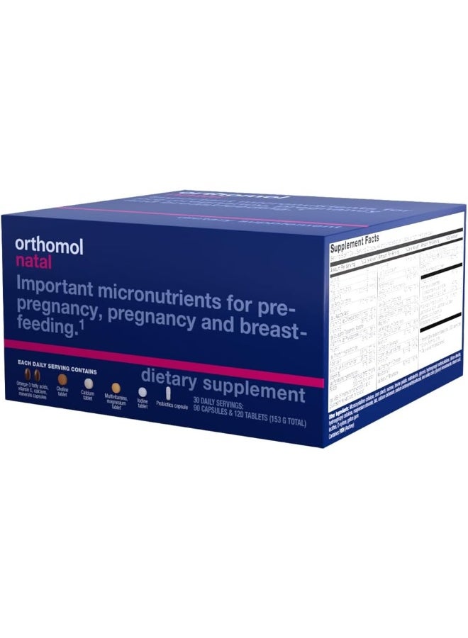 Orthomol Natal, Natal Supplement, Supports Health for Pre-Pregnancy, Pregnancy, and Breastfeeding, Tablets and Capsule Supplement, 30 Count (Pack of 1) - Image 2