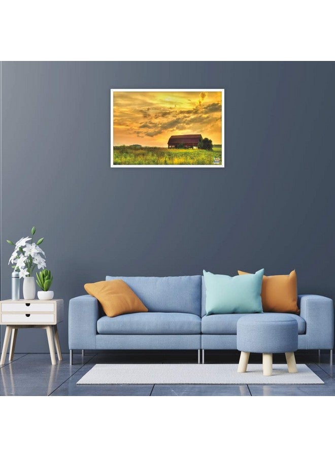 Webby Kid Sunset Over A Farm Wooden Jigsaw Puzzle, 500 Pieces - Image 4